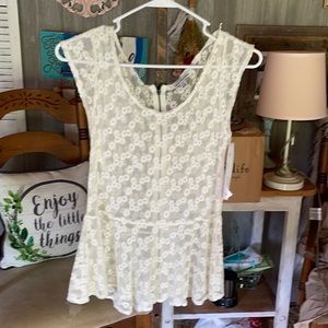 Sheer American Eagle zip back top